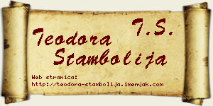 Teodora Stambolija vizit kartica